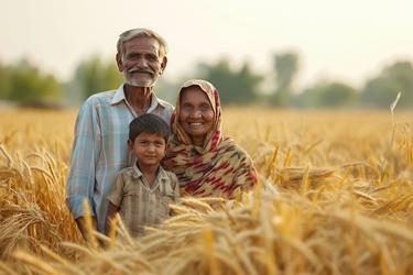 Happy Indian Farmer Family